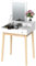 HOMCOM Dressing Table with Flip-up Mirror, Makeup Desk with 2 Drawers, Vanity Table Writing Desk for Bedroom Living Room, White
