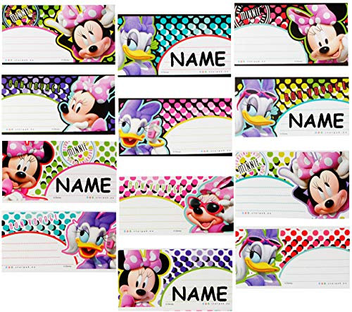 alles-meine.de GmbH 60 Stück Sticker z.B. für Hefte/Geschenke - Minnie Maus & Daisy - Heftetiketten - Etiketten Aufkleber Namenssticker/Namensetiketten/Namensaufkleber - ..