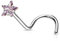 Tata Gisèle Piercing de Nez en Acier Chirurgical 316L et Oxyde de Zirconium - Zircon en Etoile - Différentes Couleurs d'acier et de Zirconium - (Argenté/Rose, 0.8)