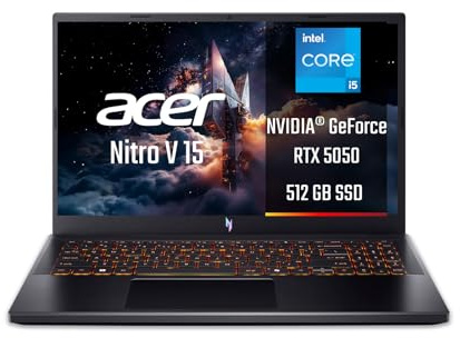 Acer Nitro V 15 | Notebook Gaming | 15.6 FHD IPS 165 Hz | Intel Core i5-13420H, | NVIDIA RTX 5050 8 GB GDDR7 | 16 GB RAM DDR4 | 512 GB SSD | Windows 11 Home | Tastiera Italiana QWERTY