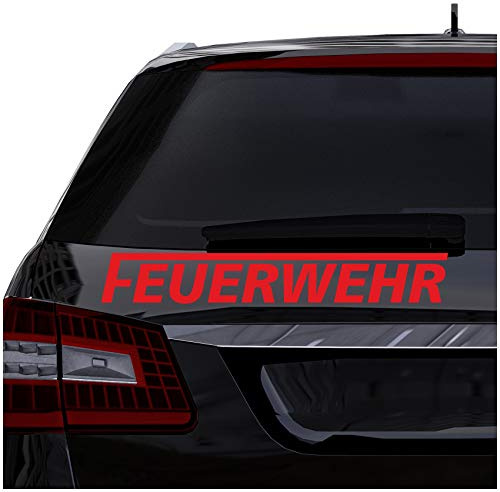 Finest Folia Autoaufkleber Feuerwehr Aufkleber für Auto Motorrad BootBus Kfz Zubehör Sticker Selbstklebend Löschen Bergen FS110 (Karminrot, 40cm langes F)