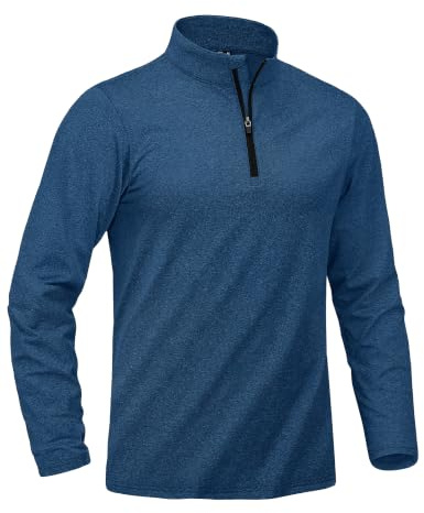 KEFITEVD Ski Shirt Herren Langarm Fleecepullover Winter Laufshirt Outdoor | Fleece Material, Wandern Outdoorshirt Langarm, Radshirt Langarm, Dünn Ski Rolli Herren, Outdoor Sport Laufen, Winter