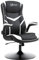 Vinsetto Poltrona da Gaming da Ufficio Ergonomica, Altezza Regolabile, Base Fissa, Braccioli Pieghevoli Nero e Bianco