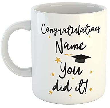 Congratulations You Did It Personalised Name Mug | Graduate Gift Cups | Novelty Mugs | Student Gift Exams Mug | Graduation Gift | Novelty Gifts