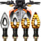 JMTBNO 4Pcs LED Motorrad Blinker E-geprüft 12 LEDs Miniblinker Bernstein 12V Universal Sequentiell Lauflicht Tagfahrlicht Wasserdicht M10 für Street Bike Sport Bike Cruiser Roller Scooter Quad
