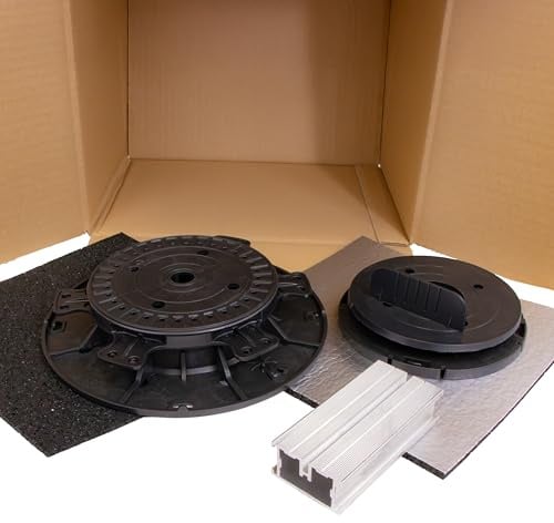 Gartenwelt Riegelsberger Musterbox für Balkenlager PRO mit Gefälleausgleich bis zu 7% Terrassenlager Stelzlager Stellfuß für Holz WPC Aluminium