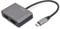 DIGITUS USB-C Grafikadapter - USB Typ-C zu DisplayPort & HDMI - UltraHD 4k/30Hz - HDMI 1.4b, HDR10, CEC - Kabellänge 20cm - Plug & Play - Grau