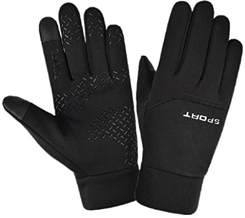 SOLO ACTFIT Gants d'hiver, Gants de Cyclisme Imperméable Antidérapants Gants à Écran Tactile Gants de Course à Pied Coupe-Vent pour Vélo Moto Ski Course Conduite Homme et Femme (M)