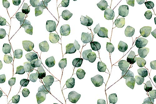 Cuadros Lifestyle Küchen Spritzschutz 'Aquarell Blätter' 80x60 cm | Küchenrückwand | Alu-DiBond | Fliesenschutz für den Herd und Spüle | Küchenfliesen | Fliesenspiegel