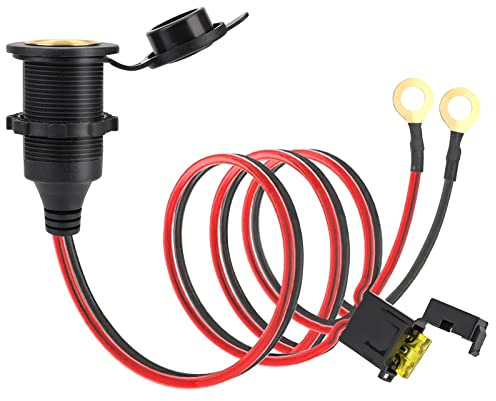 Dongge Accendisigari Ad Alte Prestazioni, Impermeabile, Grado Marino, 12V/24V, per Barca, Moto, Auto - Cavo di Collegamento 2,5 mm², 20A