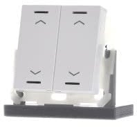 MDT KNX Button Light 55, Double, RGBW, Reinweiß glänzend, blind