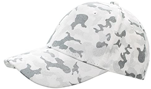 dy_mode Camouflage Baseball Cap Unisex Basecap Kappe Army Muster Damen Herren Schirmmütze - K106 (K106-Weiß)