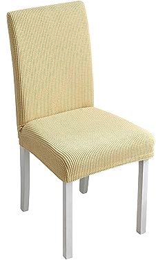 Sir Schmeer® Charmante Stuhlhussen mit kariertem Flanell-Muster für rustikale Eleganz, einfarbig (Champagner)