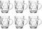 TUSAPAM Dimple Stein Bierkrug-Set, 590 ml, Biergläser mit Griff, Glas-Bierkrug, spülmaschinen- und gefriergeeignet, klar und stabil, 6er-Set