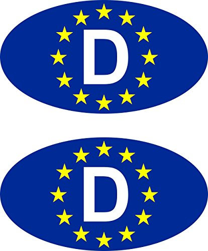 carstyling XXL Aufkleber Europa-D Dimension 2er-Set je 25 x 40 mm Fanartikel