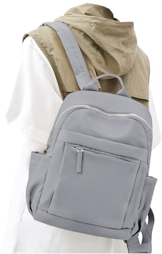 Kleiner Rucksack Damen, Cityrucksack Mini Lässig Daypack Rucksack Klein Damen Elegant Wasserdicht Modern Sportlich Schulrucksack Mädchen Diebstahlsicher Damenrucksack Schule Backpack Women Grau
