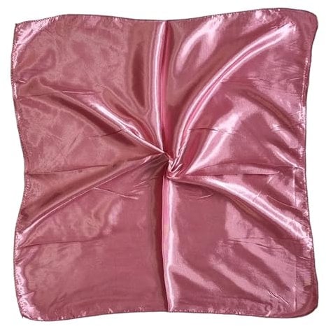 Kiran Fashion Écharpe en satin de soie - Petit foulard uni - Carré brillant - 50 cm x 50 cm, rose, Taille unique