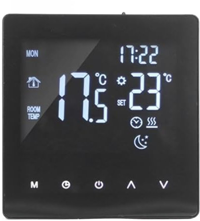 Termostato Digitale, Termostato Intelligente Touch Screen Programmabile Controller per Caldaia per Riscaldamento Ad Acqua a Pavimento AC90‑240V, Programmabile (K2MRH3A)