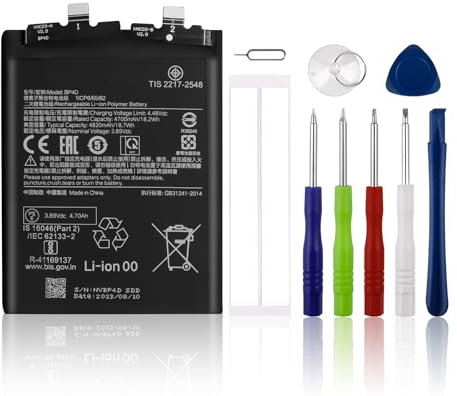 SwarKing Batterie BP46 compatible avec Xiaomi 12X/12S/Xiaomi 12 avec kit d'outils