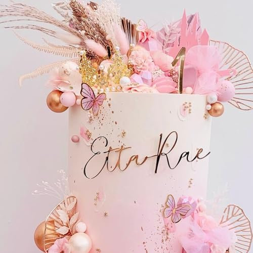 Personalised Name Charm Cake Topper Multicoloured Acrylic Happy Birthday Wedding Anniversary Cake Topper Custom Acrylic Letters Cake Decoration Cake Charms Name Plate in font 4