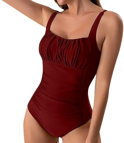 AMDOLE Lightning Deals of Today Prime Clearance Badeanzug Mit Cups Gothic Swimsuit Meerjungfrauenflosse Mädchen Badeshorts Damen Lang Lieferung Bis Morgen Badeanzug Damen Bauchweg Bikini Damen