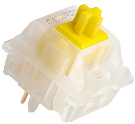 GUYEKS Gateron Milky Yellow Pro Switches,5-poliger Lineare VorgeschmierteTastaturschalter für mechanische MX-Tastatur(10 Stück,Gelb)