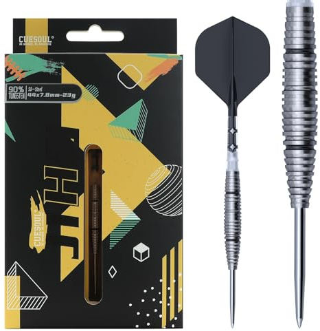 CUESOUL JIHO S8 23 g Stahlspitze, 90% Wolfram-Dart-Set mit einheitlichem ROST T19 Flight