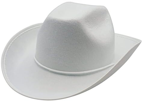 Tsffae Weißer Cowboyhut Für Damen, Filz, Partyhut, Wild Western, Cowgirl-Kappe, Kostümparty-zubehör Für Karneval, Halloween