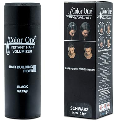Color One El polvo de raíz actúa al instante y fortalece tus fibras capilares. Color One para espesar el cabello y llenarlo en cuestión de segundos. (Negro)