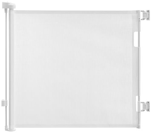 PetHot Stair Gate, Retractable Stair Gates for Baby and Dogs, Extends up to 71/180cm Wide, 33 Tall One Handed Operation, Baby Gate for Stairs/Doorways/Hallways/Outdoor, White