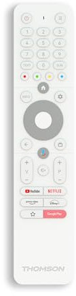 Thomson Télécommande Blanche pour Android TV, adaptée à Tous Les téléviseurs Android Thomson