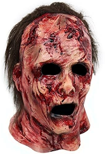 Hbbgdiy Masque effrayant Masque Halloween Blood Zombie avec des coiffures Propyons de coiffure Masques effrayants pour adultes Demon Mask Halloween Costume Femme Tricky Game