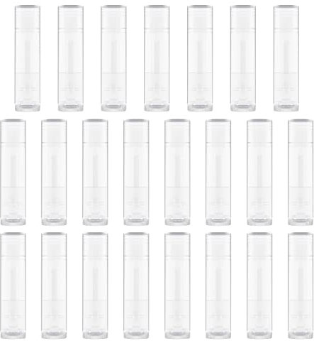 20PCS leere Lippenstifthülsen, Lippenbalsam-Tuben Leer, Nachfüllbare Lippenpflegestift Behälter,Kosmetikbehälter Ideal erfekt für DIY-Lipgloss, Deodorant-Balsam, Reisen (Transparent, 5g)