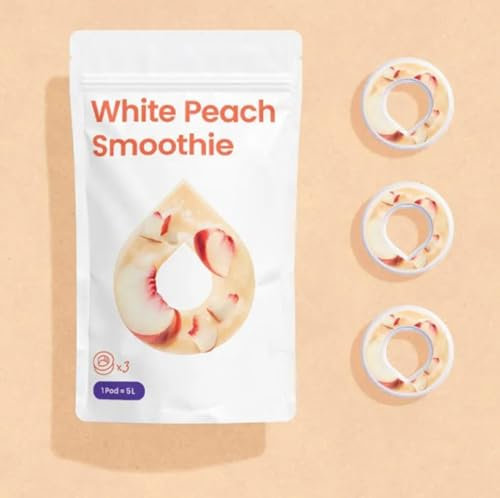 3 x Air Up Pod Original Duft Pods mit Weisser Pfirsich Geschmack, Zubehör für Trinkflasche, aromatisierte Pads, 0 Kalorien, kein Zucker, natürliche Aromen (White Peach Smoothie)