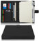 Wonderpool A4 PU Leder Ringhalter Schreibmappen Multi Dokumententasche mit Herausnehmbarem Binder Klemmbretter und funktioneller Tasche für Organizer Büro Reise Schule (Schwarz)