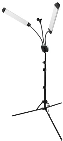 LED Videolicht, Fotografie Leuchte, 40W 3000-6000K CRI 95+, Dimmbares Studio Beleuchtung Lampe mit Handyhalter & Stativ für Videoaufzeichnung Live Streaming Schönheit Nagelstudio