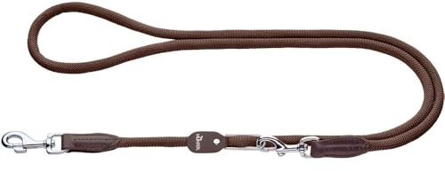 HUNTER Vario-Hundeleine Freestyle, Farbe: braun, stufenlos verstellbare Länge, Robustes & griffiges Tau, wetterfest & pflegeleicht, perfekt für Alltag & Training, Größe: 8/260