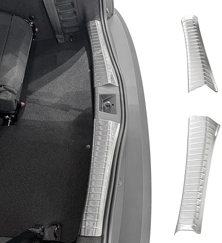 RECAMBO Ladekantenschutz Edelstahl kompatibel für Dacia Jogger | BJ ab 2021 - matt gebürstet mit Textur - Styling und Schutz für die Stoßstange