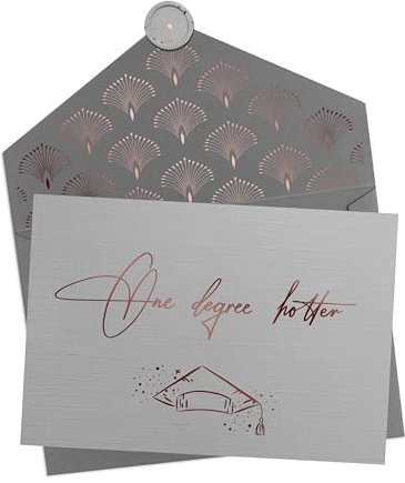Joli Coon One degree hotter Klappkarte mit Kuvert und Wachssiegel - Zum Abschluss Karte - Master Karte