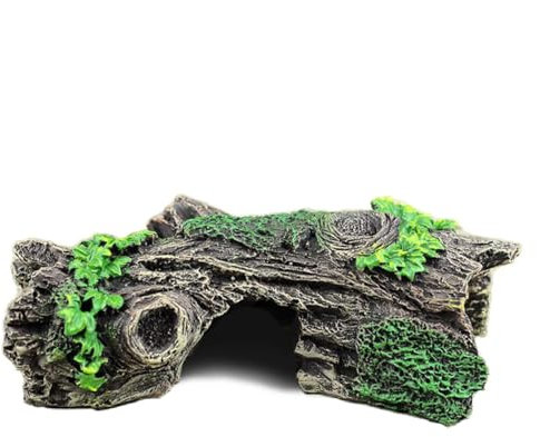 Harz Höhle Aquarium Deko, Aquarium Dekoration Hohl Stamm Simulation Baumstamm Polyresin Landschaft Aquarium Dekoration für Fische Garnelen Verstecken