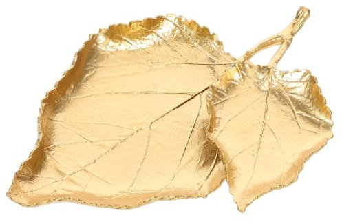 Alipis Ablagefach Für Blätter Blattförmige Schale Zucht Geprägte Platte Aufzeichnen Goldkette Frauen Armbandhalter Schale Rotierender Ausstellungsstand Schmuck Golden Zinklegierung