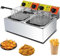 Friggitrice commerciale, friggitrice elettrica a doppia vasca da 12 litri, friggitrice commerciale in acciaio inossidabile con 2 cestelli, timer e controllo della temperatura, friggitrice elettrica