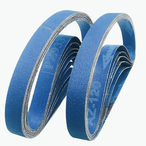 FEIHU Bandas de Lija 20x520 mm.60 grano. Para lijadoras de banda, madera, Eliminación de óxido, eliminación de pintura - Juego de 20 bandas de lija.