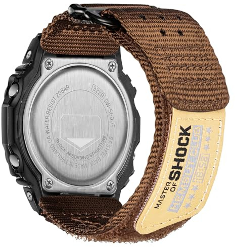 16mm Klettverschluss Armband kompatibel mit Casio G-Shock DW-5600/5610/8900 | Schnelltrocknung & Atmungsaktives Nylon Sportarmband für GW-6900/M5610,GA-100/110/120/135,GM-2100/GA2100/GA-B2100 für Herren