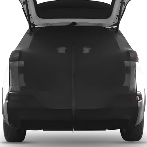 D-Lumina Sonnenschutz Auto Heckklappen,Fliegengitter Auto, Kofferraumabdeckung mit Reißverschluss, Magnetisch Trennvorhang Schattennetz Moskitonetz für Camping Reise(174 * 150cm)