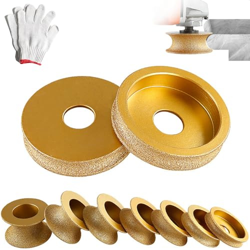 Edge Diamond Grinding Wheel, Profile Hand Diamond Wheel, Round DiamondGrinding Cup WheelGrinder Disc Cutter Tool, Granite Edge GrindingWheel for Angle Grinder, Tile, Stone (10mm)