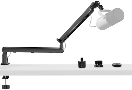 Aqdocvf Microphone Boom Arm - Heavy Duty Low Profile Metal Mic Arm Stand