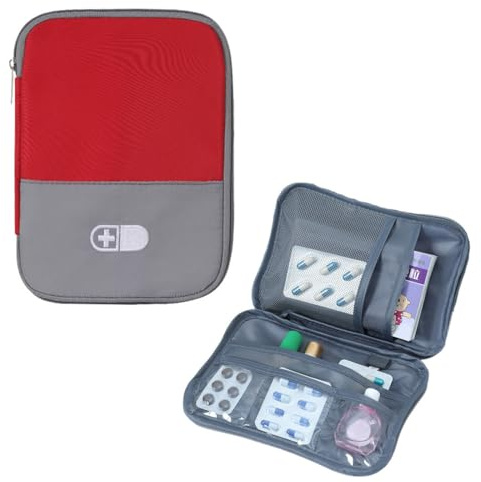 XENQITO Mini Kit di Primo Soccorso Portatile, Borsa Vuota Piccolo Pillola Organizzatore Facile Trasporta Medicina Contenitore