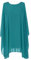 TEXTURE Ladies Womens Italian Lagenlook Batwing Sleeve Flowy Chiffon Kaftan Tunic Top Blouse Dress One Size Plus UK 14-22 (Teal, One Size)