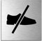 Plaque de Porte en Aluminium brossé Chaussures interdites | 120x120 mm | No.17164-S